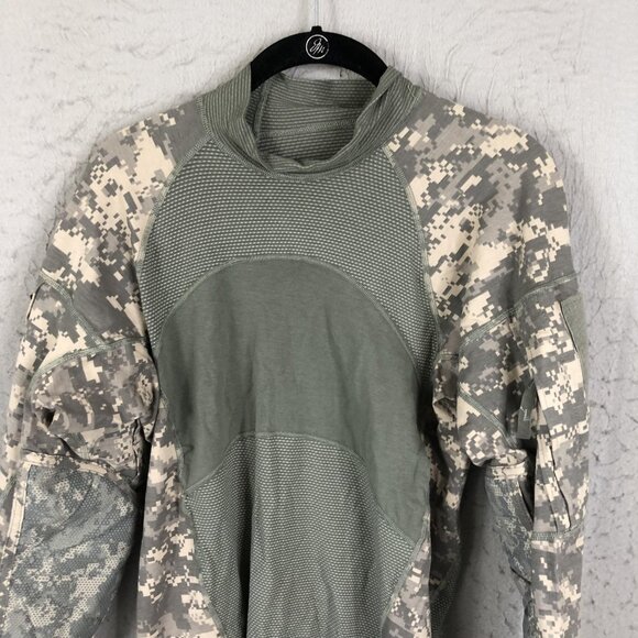 Massif Army Combat Shirt Mens Medium Camo Flame Resistant Tactical Military - Picture 6 of 13